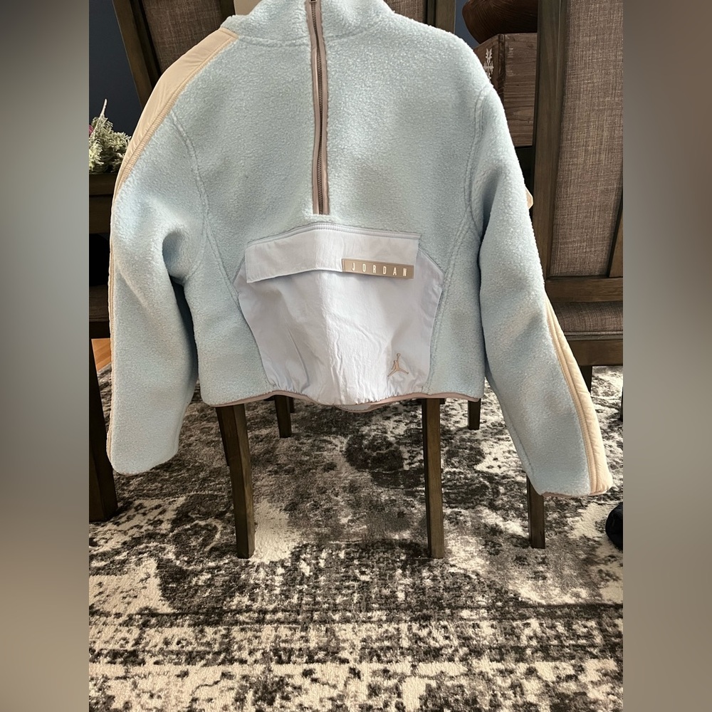 Nike Air Jordan cozy womens 1/2 zip hoodie blue size Large